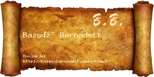 Bazsó Bernadett névjegykártya