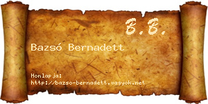 Bazsó Bernadett névjegykártya